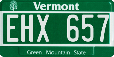 VT license plate EHX657