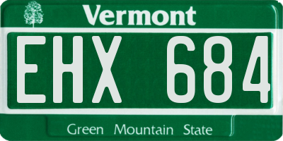 VT license plate EHX684