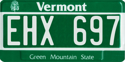 VT license plate EHX697