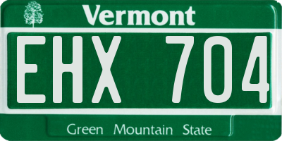 VT license plate EHX704