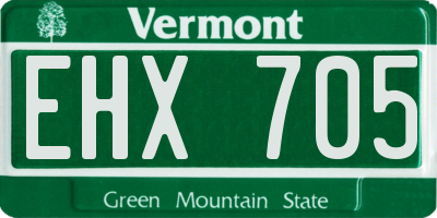 VT license plate EHX705