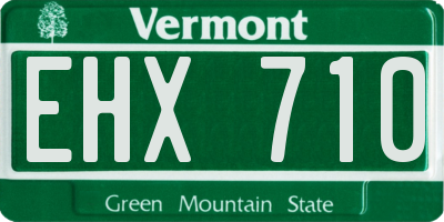VT license plate EHX710