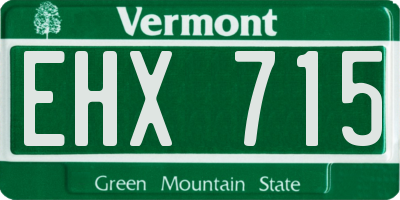 VT license plate EHX715