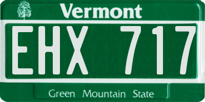 VT license plate EHX717