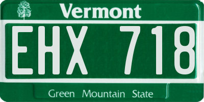 VT license plate EHX718