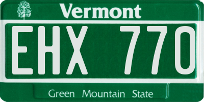 VT license plate EHX770