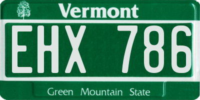 VT license plate EHX786