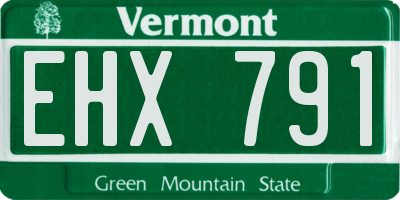 VT license plate EHX791