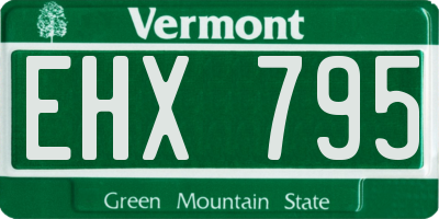VT license plate EHX795