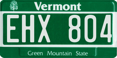 VT license plate EHX804