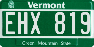 VT license plate EHX819