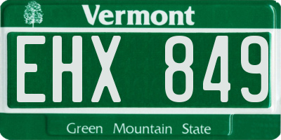 VT license plate EHX849