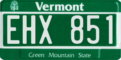 VT license plate EHX851