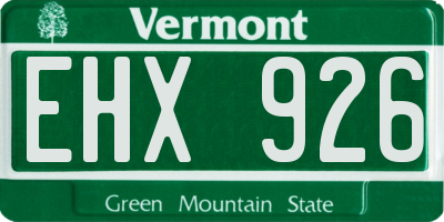 VT license plate EHX926
