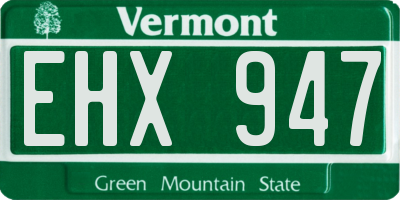 VT license plate EHX947