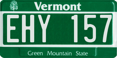 VT license plate EHY157