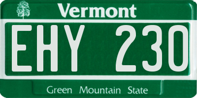 VT license plate EHY230