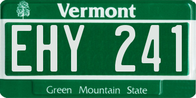 VT license plate EHY241