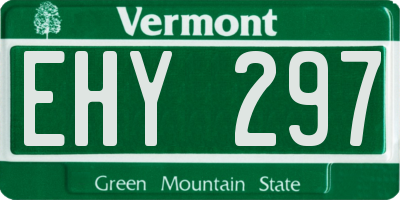 VT license plate EHY297