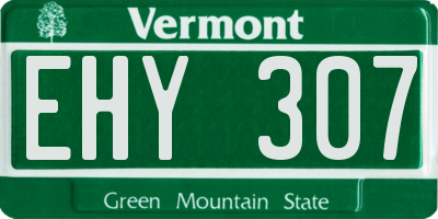 VT license plate EHY307