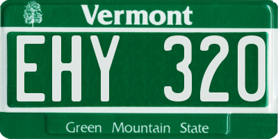VT license plate EHY320