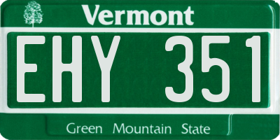 VT license plate EHY351