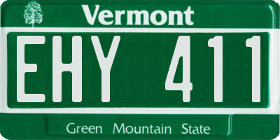 VT license plate EHY411