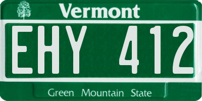 VT license plate EHY412