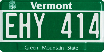 VT license plate EHY414