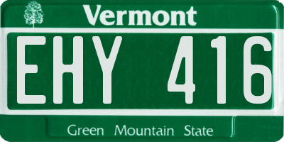 VT license plate EHY416