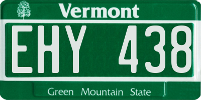 VT license plate EHY438