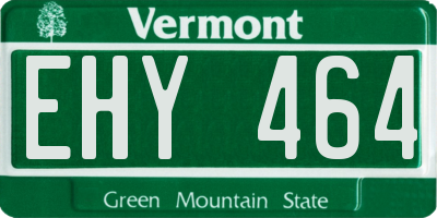 VT license plate EHY464