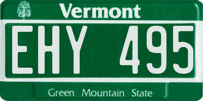 VT license plate EHY495