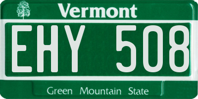 VT license plate EHY508
