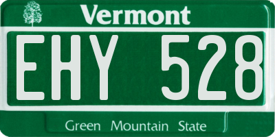 VT license plate EHY528