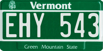VT license plate EHY543