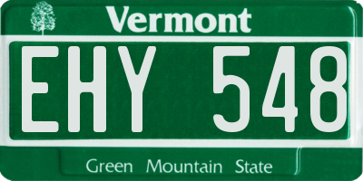 VT license plate EHY548