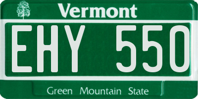 VT license plate EHY550