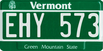 VT license plate EHY573