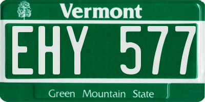 VT license plate EHY577