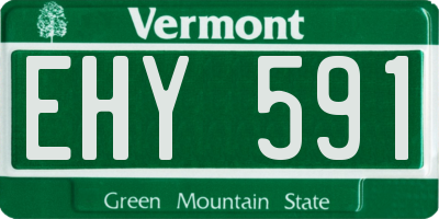 VT license plate EHY591