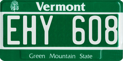 VT license plate EHY608