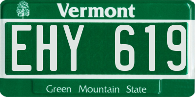 VT license plate EHY619