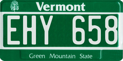 VT license plate EHY658