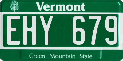 VT license plate EHY679
