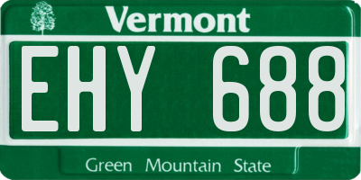 VT license plate EHY688