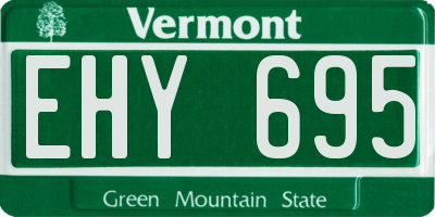 VT license plate EHY695