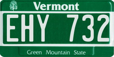 VT license plate EHY732