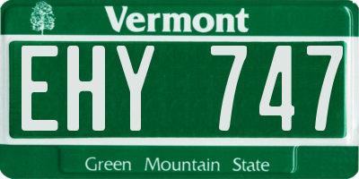 VT license plate EHY747