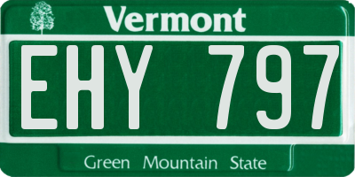 VT license plate EHY797